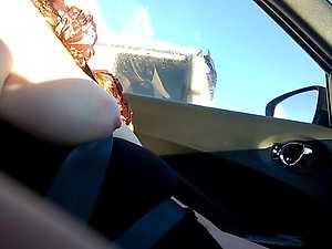 my wife in the car