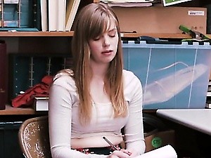 Pale Shoplifter Dolly Gets Cock On Office Desk